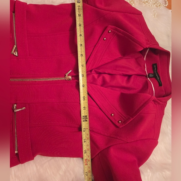 White House Black Market Vibrant Red Blazer Size 00 - Picture 9 of 10